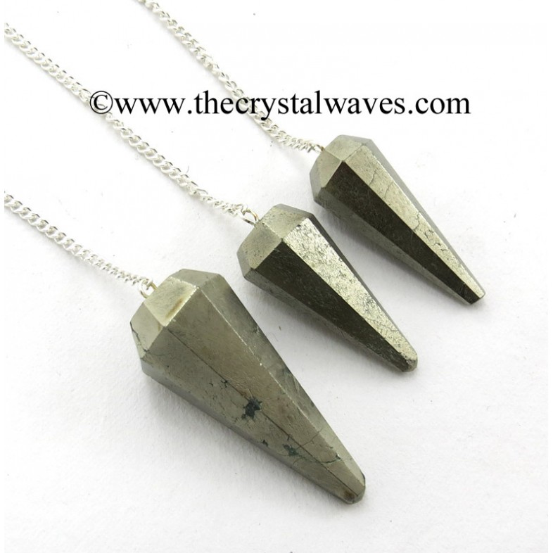 Faceted Gemstone Pendulums With Metal Chain